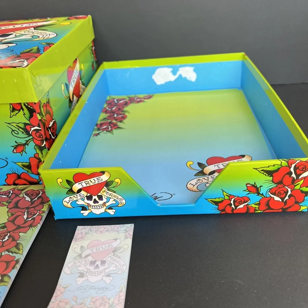 Ed Hardy / Lisa Frank True Love Forever Photo Storage Box & Stationary Set RARE